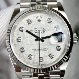 Alternative view of Rolex Datejust 904L Steel Meteorite Dial CZ Diamonds 41mm Jub Super Clone