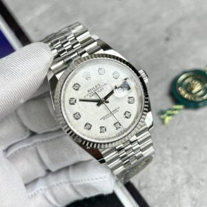 Rolex Datejust 904L Steel Meteorite Dial CZ Diamonds 41mm Jub Super Clone
