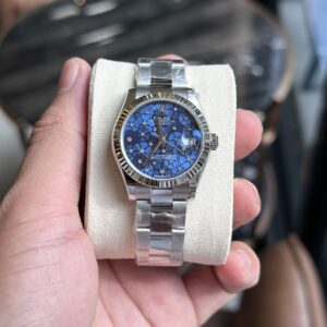 Rolex Datejust 316L Steel Blue Dial CZ Diamonds 31mm Oyster AAA Replica
