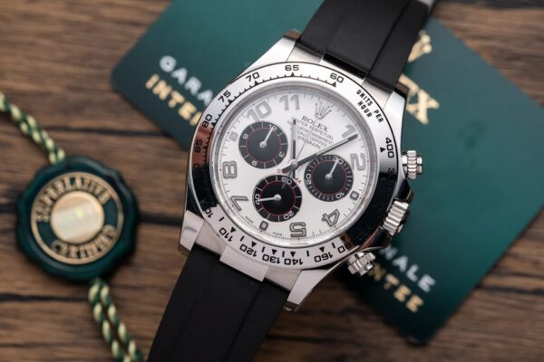 Alternative view of Rolex Daytona 116509LN 904L Steel White Arabic Dial 40mm Oysterflex Super Clone