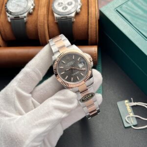 Alternative view of Rolex Datejust 126331 SS/RG Plated Grey Dial 41mm Oyster Super Clone