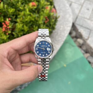 Rolex Datejust 126234 904L Steel Blue Dial CZ Diamonds 36mm Jub Super Clone