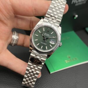 Alternative view of Rolex Datejust 126234 904L Steel Fluted Green Dial 36mm Jub Super Clone
