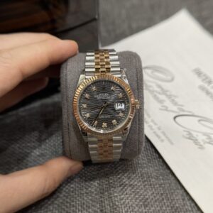 Rolex Datejust 126231 SS/RG Plated Grey Dial CZ Diamonds 36mm Jub Super Clone