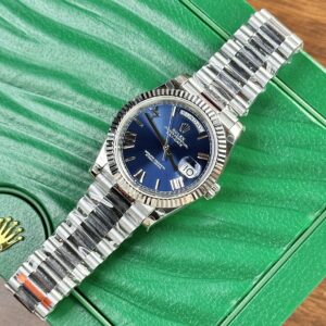 Alternative view of Rolex Day-Date 228239 904L Steel Blue Dial 40mm Super Clone