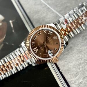 Rolex Datejust SS/RG Plated Chocolate Dial CZ Diamonds 31mm Jub Super Clone