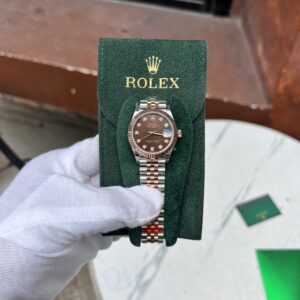 Rolex Datejust SS/RG Plated Chocolate Dial CZ Diamonds 31mm Jub Replica