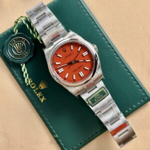 Alternative view of Rolex Oyster Perpetual 124300 316L Steel Red Dial 41mm Oyster KGF Replica