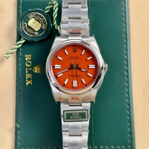 Rolex Oyster Perpetual 124300 316L Steel Red Dial 41mm Oyster KGF Replica