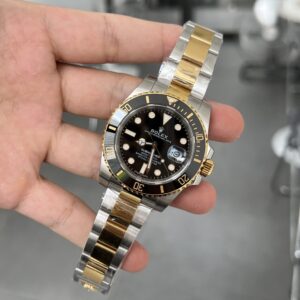 Alternative view of Rolex Submariner SS/YG Plated Black Dial 41mm Oyster EWF Replica