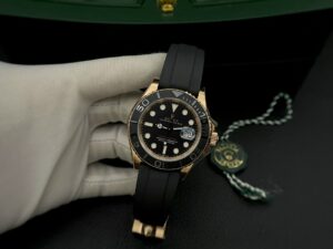 Alternative view of Rolex Yacht-Master RG Plated Black Dial 40mm Oysterflex EWF Replica