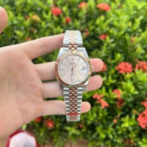 Rolex Datejust SS/RG Plated Pink Dial 41mm Jub EWF Replica