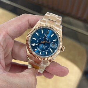 Alternative view of Rolex Sky-Dweller 336935 RG Plated Blue Dial 42mm Oyster NBF Replica