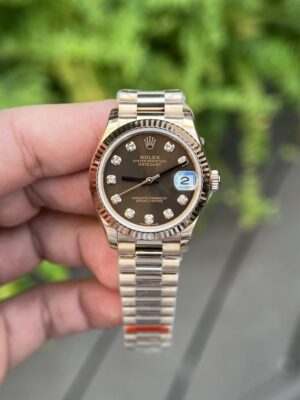 Rolex Datejust 278275-0010 RG Plated Chocolate Dial CZ Diamonds 31mm BPF Replica