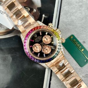 Rolex Daytona 116595RBOW Rainbow RG Plated Black Dial With Diamonds 40mm Oyster Super Clone