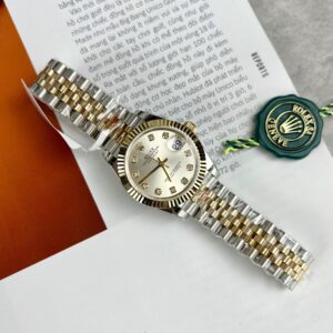 Rolex Datejust SS/YG Plated White Dial CZ Diamonds 31mm Jub Super Clone