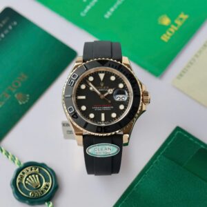 Rolex Yacht-Master RG Plated Black Dial 40mm Oysterflex Super Clone
