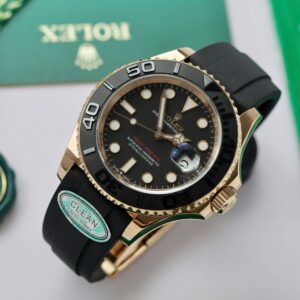 Alternative view of Rolex Yacht-Master RG Plated Black Dial 40mm Oysterflex Super Clone