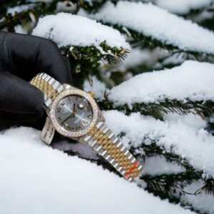 Alternative view of Rolex Datejust SS/YG Plated Grey Dial With Diamonds 31mm Jub AAA Replica