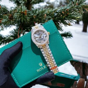 Rolex Datejust SS/YG Plated Silver Dial With Diamonds 31mm Jub AAA Replica