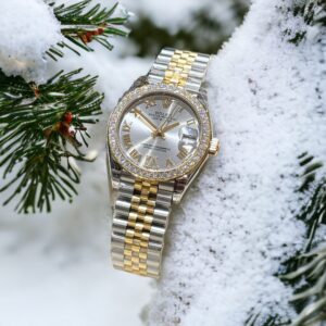 Alternative view of Rolex Datejust SS/YG Plated Silver Dial With Diamonds 31mm Jub AAA Replica