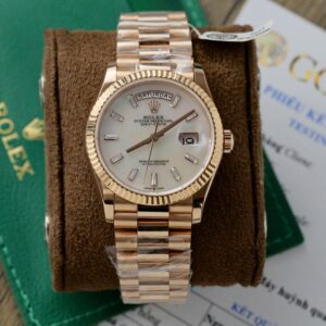Rolex Day-Date RG Plated MOP Dial CZ Diamonds 36mm Super Clone