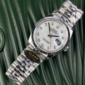 Alternative view of Rolex Datejust 126234 904L Steel MOP Dial CZ Diamonds 36mm Jub Super Clone