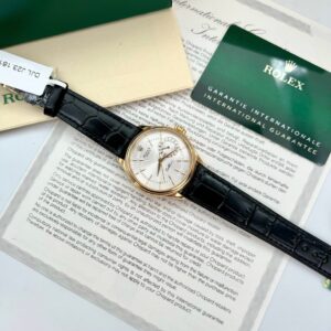 Rolex Cellini 50515 RG Plated White Dial 39mm Leather Super Clone