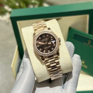 Rolex Datejust 278285rbr-0006 RG Plated Chocolate Dial CZ Diamonds 31mm BPF Replica