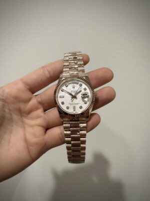 Rolex Day-Date 128235 904L Steel Meteorite Dial CZ Diamonds 36mm Super Clone