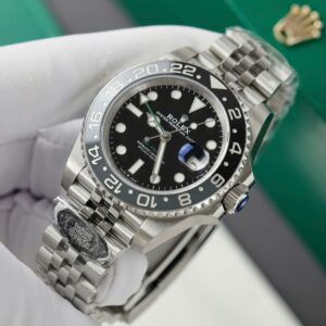 Alternative view of Rolex GMT-Master II 126710GRNR Bruce Wayne 904L Steel Black Dial 40mm Jub Super Clone