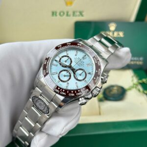 Alternative view of Rolex Daytona 126506 904L Steel Ice Blue Dial CZ Diamonds 40mm Oyster Super Clone