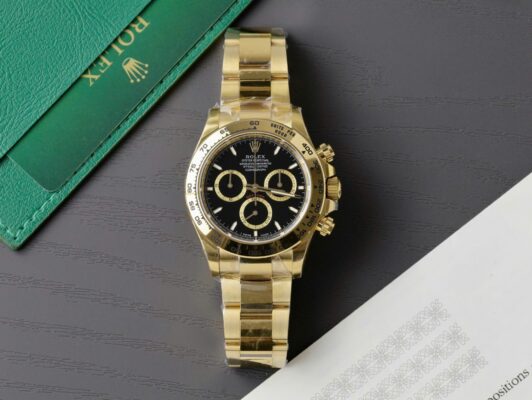 Rolex Daytona 126508 YG Plated Black Dial 40mm Oyster Super Clone