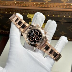 Rolex Daytona RG Plated Black Dial 40mm Oyster Super Clone