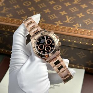 Alternative view of Rolex Daytona RG Plated Black Dial 40mm Oyster Super Clone