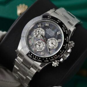 Alternative view of Rolex Daytona 116519LN 904L Steel Dark MOP Dial With Diamonds 40mm Oyster Super Clone