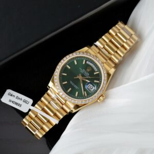 Alternative view of Rolex Day-Date YG Plated Green Dial With Diamonds 36mm Super Clone