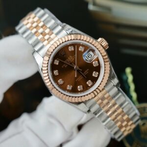 Alternative view of Rolex Lady-Datejust 279171-0011 SS/RG Plated Chocolate Dial CZ Diamonds 28mm Jub AAA Replica
