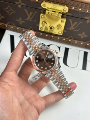 Alternative view of Rolex Datejust 126331 SS/RG Plated Chocolate Dial CZ Diamonds 41mm Jub Super Clone