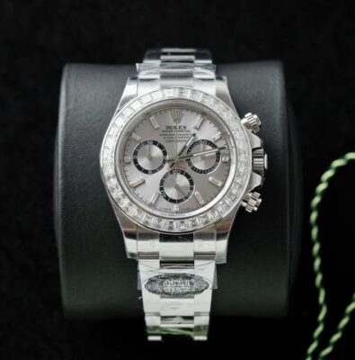 Rolex Daytona 126500 904L Steel Silver Dial With Diamonds 40mm Oyster Super Clone