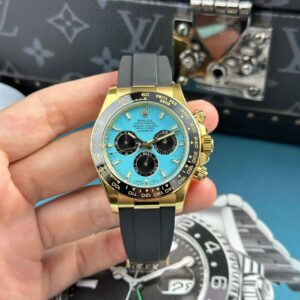 Rolex Daytona 126518LN Alcaraz YG Plated Turquoise Blue Dial 40mm Oysterflex Super Clone