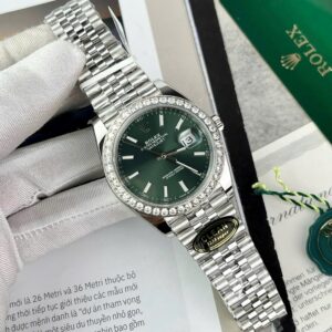 Rolex Datejust 904L Steel Green Dial With Diamonds 41mm Jub Super Clone