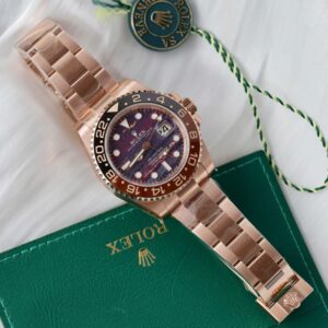 Alternative view of Rolex GMT-Master II 126715CHNR RG Plated Tiger Iron Dial 40mm Oyster Super Clone