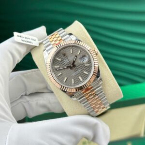 Rolex Datejust 126331 SS/RG Plated Fluted Grey Dial 41mm Jub Super Clone