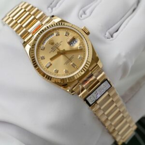 Alternative view of Rolex Day-Date 128238 YG Plated Champagne Dial CZ Diamonds 36mm Super Clone