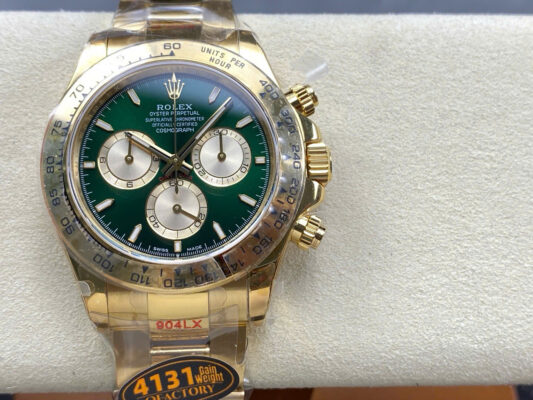 Alternative view of Rolex Daytona 126508 YG Plated Green Dial 40mm Oyster Super Clone