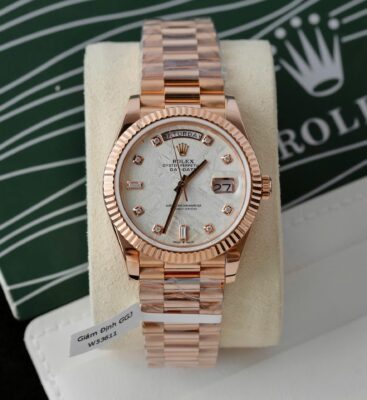 Rolex Day-Date RG Plated Meteorite Dial With Diamonds 40mm Super Clone