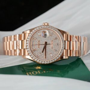 Alternative view of Rolex Day-Date RG Plated Diamond Dial 36mm Super Clone