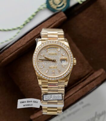 Rolex Day-Date YG Plated Diamond Dial 36mm Super Clone