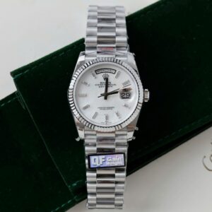 Rolex Day-Date 904L Steel MOP Dial CZ Diamonds 36mm Super Clone